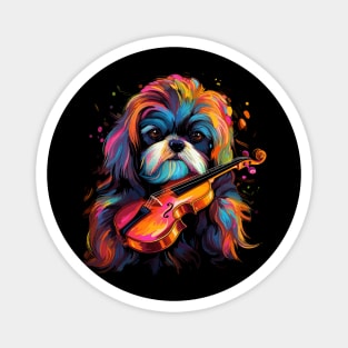 Shih Tzu Playing Violin Magnet